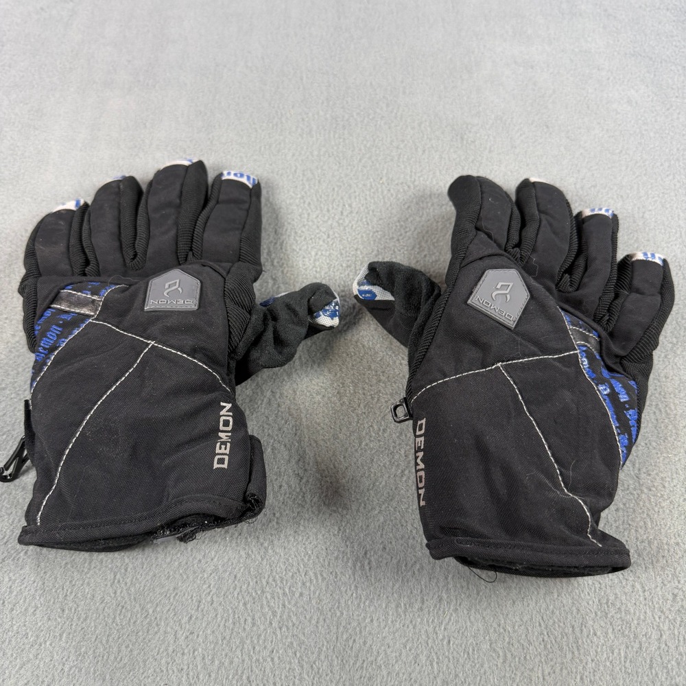 Demon Flight DS3911 Snowboard Gloves Black Blue Winter Sports Mens Large